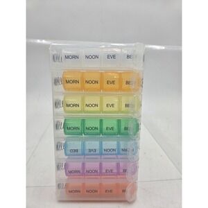 Large Weekly Pill Organizer 4 Times a Day 7-Day Morn Noon Eve Bed